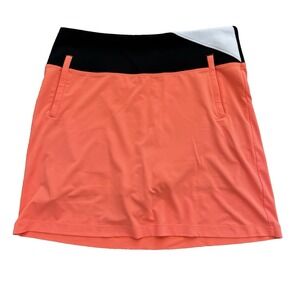 Annika Cutter & Buck Womens CB DryTec 50+ UPF Athletic Skort Orange Black Size M